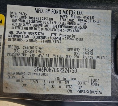 Used Brake Master Cylinder fits: 2016 Ford Fusion 2.5 Grade A - Picture 21 of 24