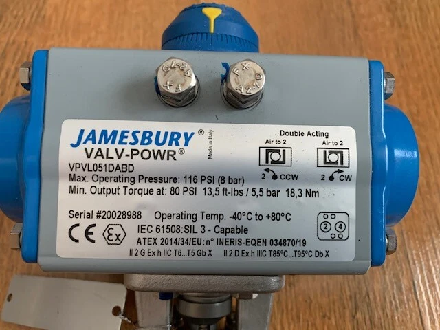 JAMESBURY1/4" 9FB 3600 XTB Control Valve ON/OFF Actuator VPVL051DABD *NEW* - Image 2 of 4