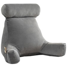 Reading Pillow for Sitting in Bed Backrest Pillow Bed RestBack Support Soft Gray