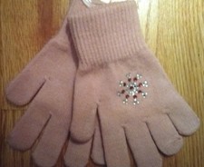 NEW GLOVES Winter Warm Cycling Skating Knitt Mittens Juniors Adult Light PINK 1