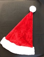 Santa Clause Hat Red Plush Soft Faux Fur Cap Adult Christmas Costume Accessory