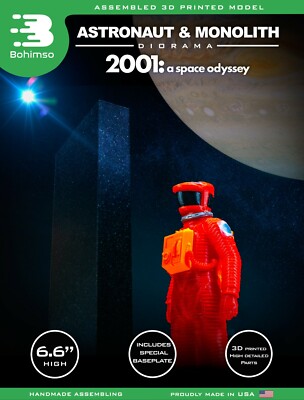 ASTRONAUT and MONOLITH | 2001 a space odyssey | Plastic diorama | Astronaut 
