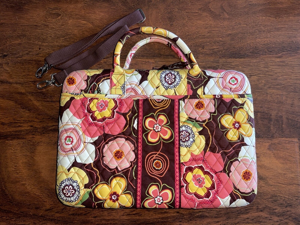Vera Bradley BUTTERCUP LAPTOP PORTFOLIO Hard Computer Case Travel