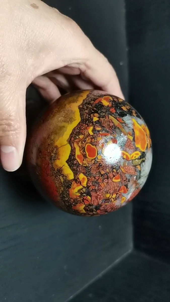 848g Natural Red Agate Carnelian Colorful Agate Crystal Sphere