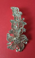 MEDIUM Women Bridal Wedding   Flower Diamond Crystal Rhinestones Hair Clip Comb