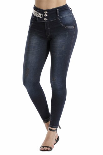 KIWI JEANS pantalones colombianos cintura alta Levantacola 4419 | eBay