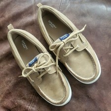 SPERRY LIGHT BROWN LEATHER BOAT SHOES - BOYS SIZE 5