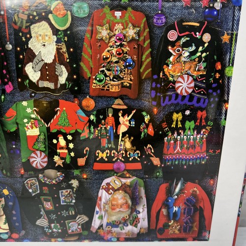 1000 Pieces Colorful Jigsaw Puzzle Ugly Christmas Sweaters 19 X 26 Seesaw Santa - Picture 6 of 11