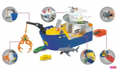 shark attack boat toy