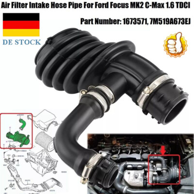 FÜR Ford Focus MK2 Ansaugrohr C Max 1.6TDCI Luftfilter,Flow Schlauch 7M519A673EJ