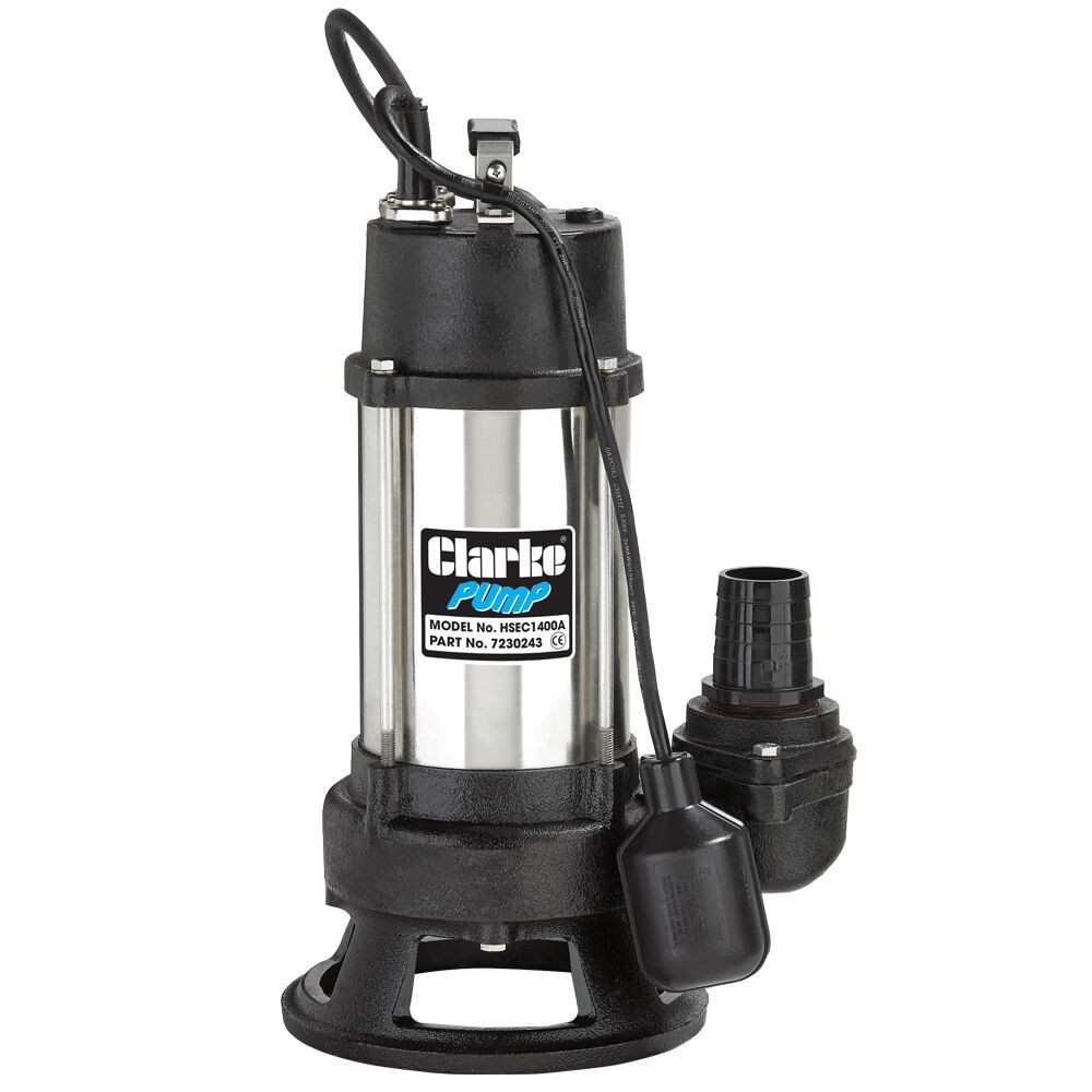 Clarke HSEC1400A 1400W (1HP) Heavy Duty Submersible Cutter Pump