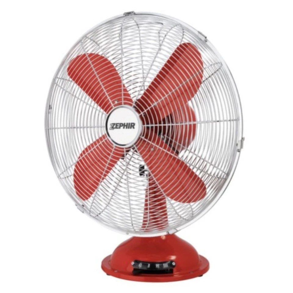ZEPHIR PFV40R VENTILATORE DA TAVOLO ø 40 cm A PALE OSCILLANTE 3 VELOCITÀ ROSSO - Immagine 2 di 2