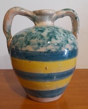 BROCCA BROCCHETTA BIANSATA ANTICA SICILIANA CERAMICA SMALTATA MAIOLICA PATTI