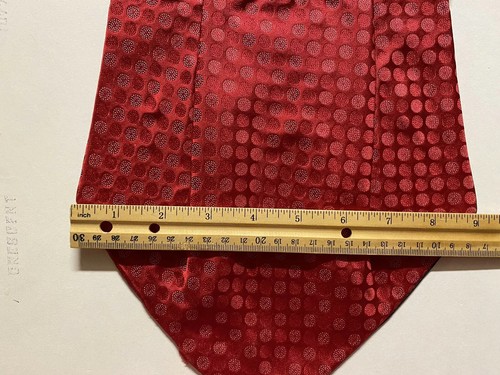 NEW RED white Men Silk Cravat+POCKET SQUARE Scarves Ascot Tie PARTY-PRE STITCHED - Picture 3 of 12