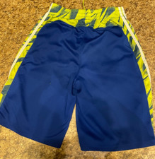 Boys Adidas Shorts size L 14-16 Blue and Neon yellow print