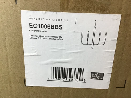 Generation Lighting EC1006-BBS Brianna 6-Light Minimalist Chandelier Brass - Picture 7 of 17