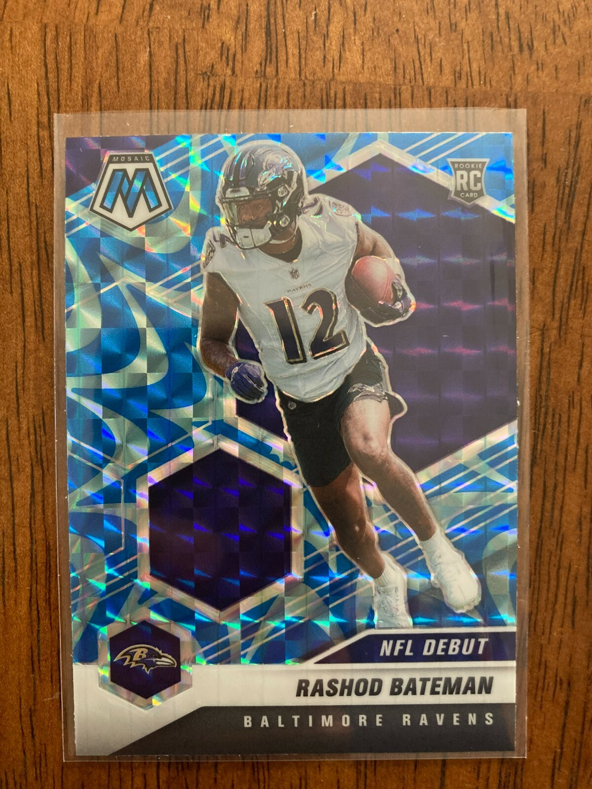 Rashod Bateman 2021 Panini Mosaic Blue Reactive Prizm #310 Ravens RC Rookie