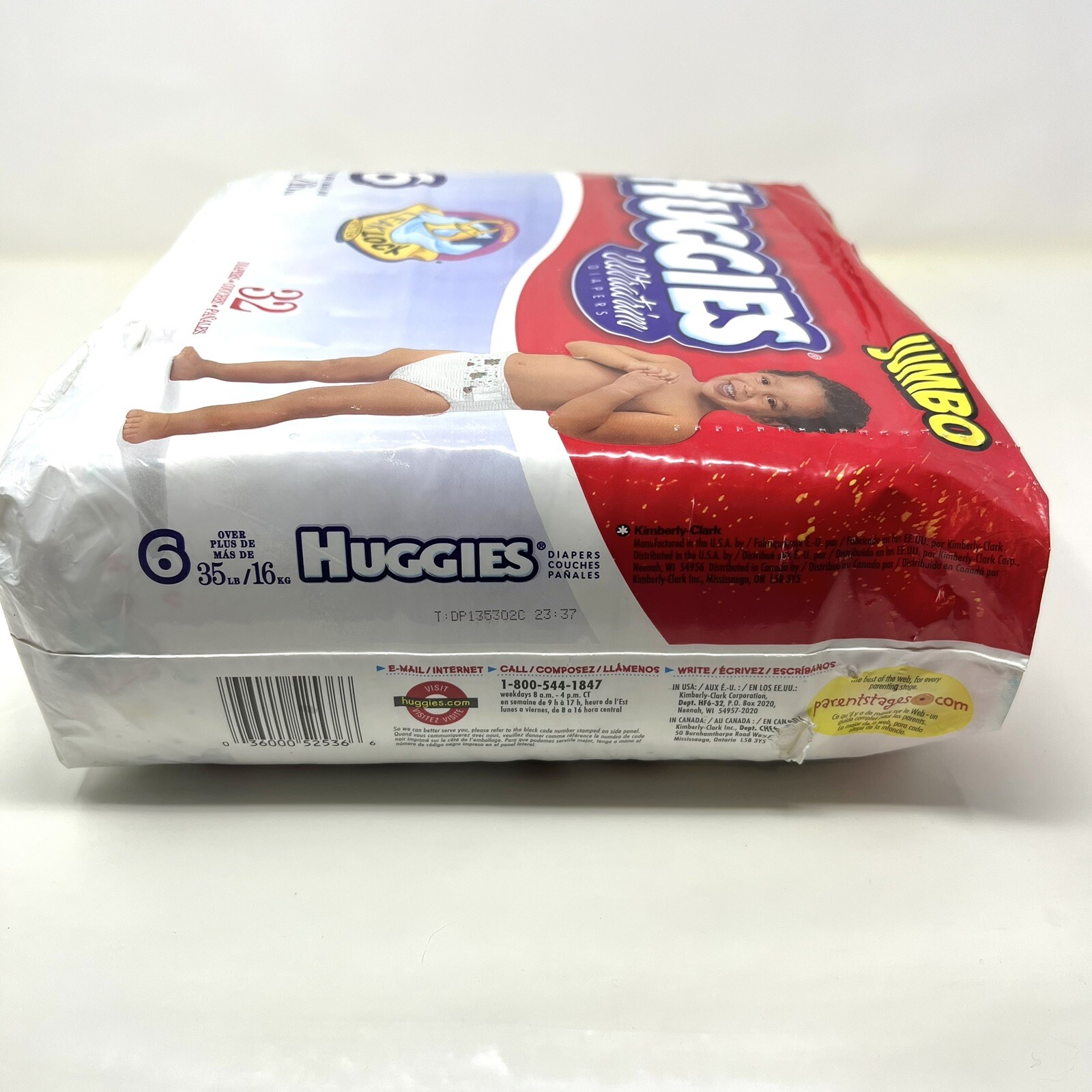 NOS 2000 Huggies ULTRATRIM Diapers Size 6 35+ lbs Boys & Girls 32 CT