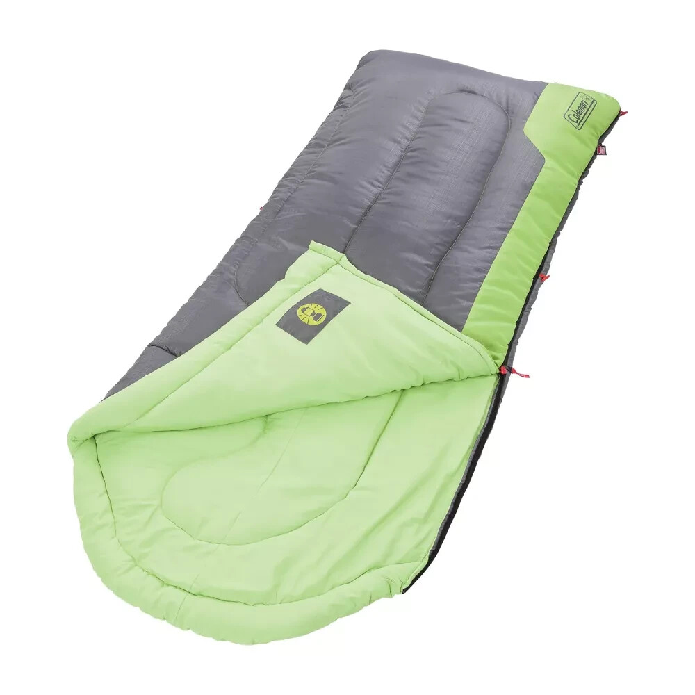 Coleman Raymer 40 Degree F 82"x 33" Sleeping Bag Green/Gray Reversible 6'3" Tall