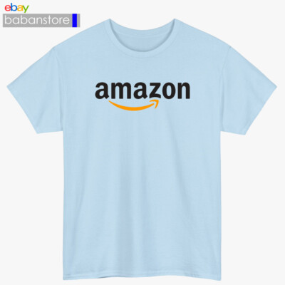 Amazon Shirt Logo Black/White/Grey/Navy/Red/Light Blue T-Shirt Size S-5XL 