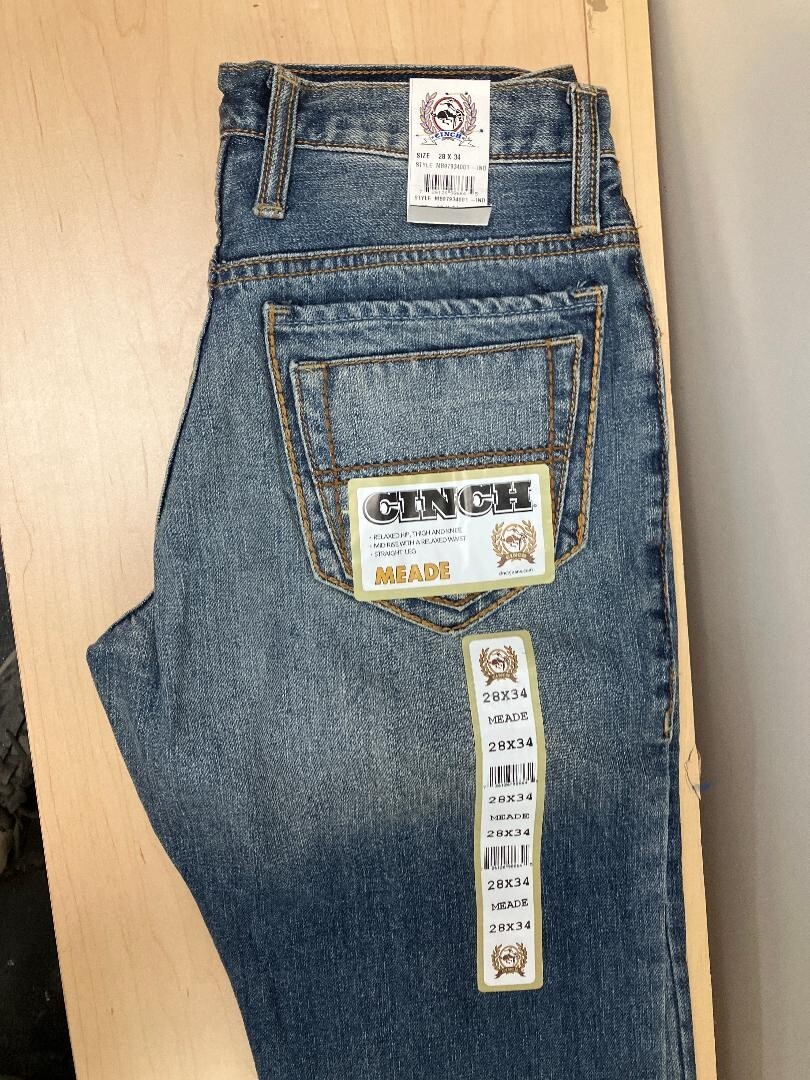 Cinch Mens Jeans Meade Relaxed Hip MB9053001 Indigo Blue Jeans Size