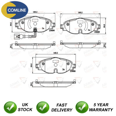 Brake Pads Set Front Rear Allied Nippon Fits Golf Passat Caddy A3 Octavia Leon