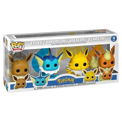 Funko Pop Pokemon Eevee Vaporeon Jolteon Flareon Eeveelutions 4 Pack 2022 - NEW