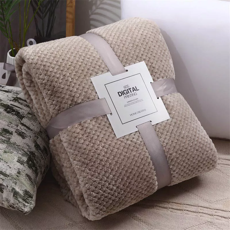 Solid Soft Warm Plaid Blankets and Bedspreads Bedroom Air