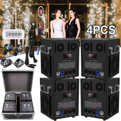 4X 700W Large Cold Spark Firework Machine 6.6-9.8ft Special Effect w/Flight Case