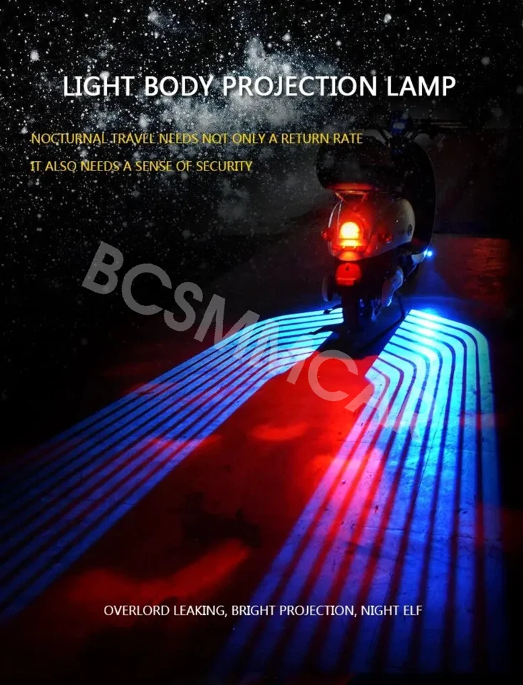 Luz LED de bienvenida para motocicleta alas laterales proyector lámpara decoración ambiental luz trasera Foto 2 de 4
