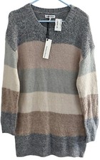 Newbury Kustom Blush Gray Color Block Angora Blend Sweater Tunic/Dress NEW! Sz S