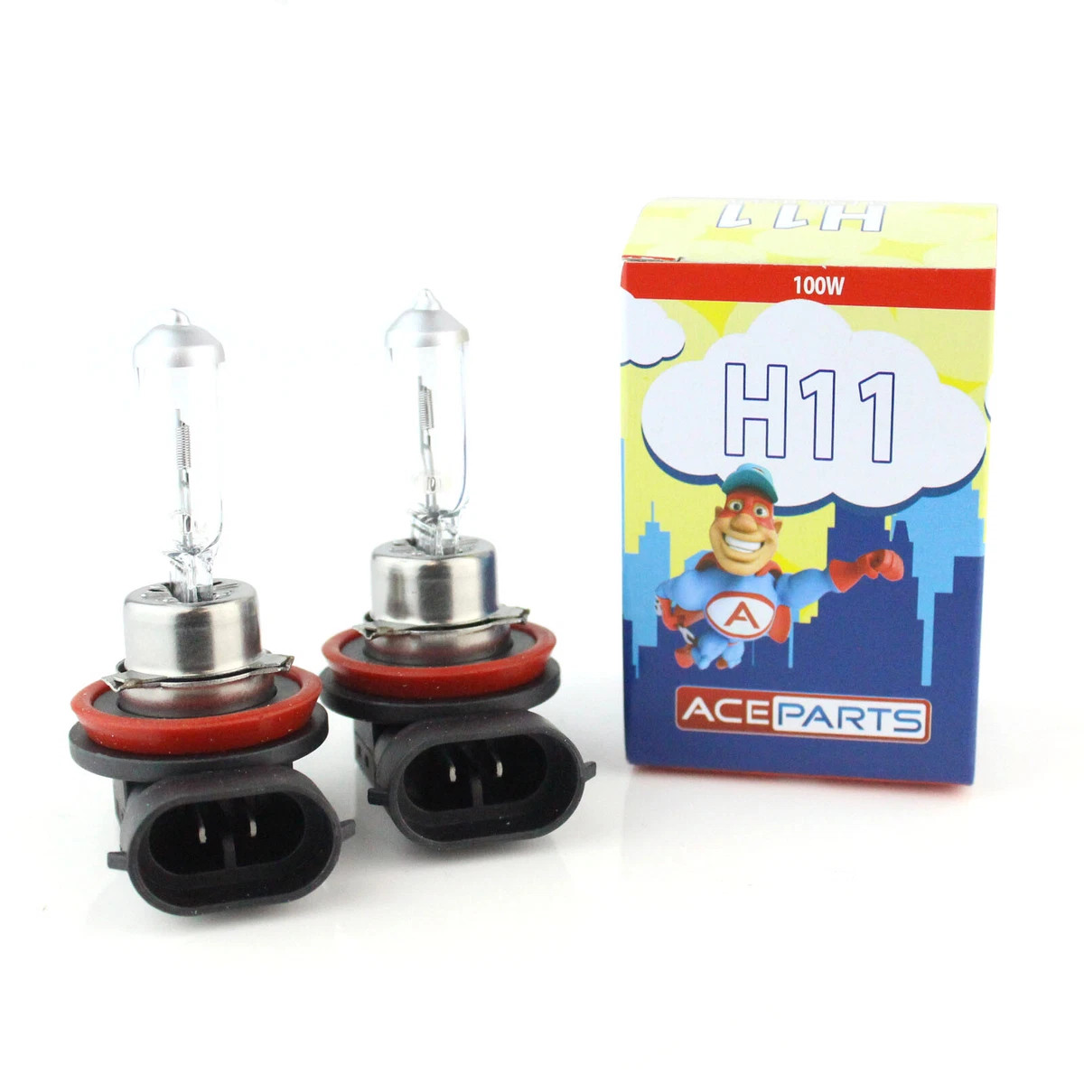 H11 100w Clear Dipped Low Beam Halogen Headlight Bulbs Pair 12v eBay