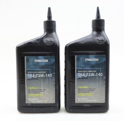 NEW OE Mazda SAE 75W-140 Rear Axle Gear Oil Lubricant 1 Qt Set of 2 000077W140QT
