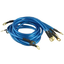 Car Universal  Ground Grounding Wire Cable Kit Blue 5 in 1