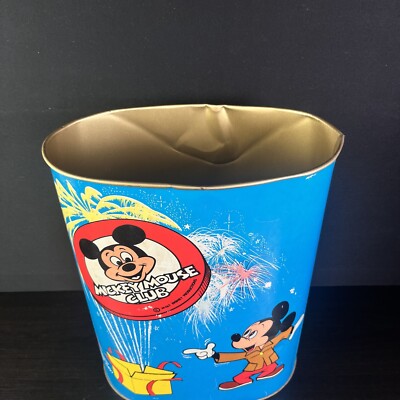 Vintage Disney Cheinco Trash Garbage Can Mickey Mouse Club