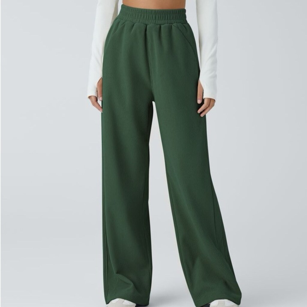 Halara High Waisted Corduroy Pants with Side Pockets Straight Leg Casual NWT