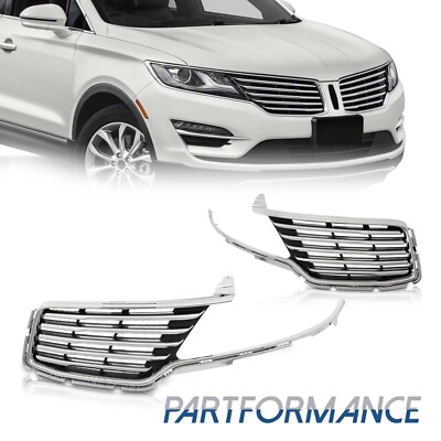 2Pc Front Right Left side Upper Grille Grill Mesh For 2015-2018 Lincoln MKC