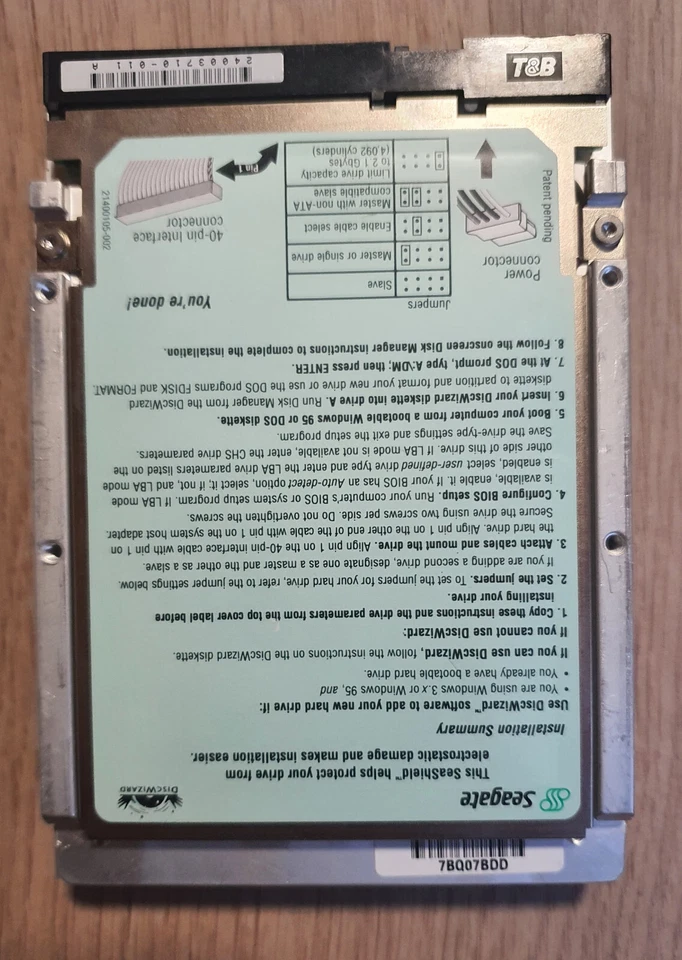 FESTPLATTE SEAGATE MEDALIST 10232 ST310232A 10.2GB 5.4K ATA 3.5'' IDE