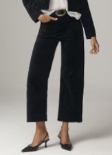 ANTHROPOLOGIE The Colette Cropped Wide-Leg Pants by Maeve Velvet Edition 28 148