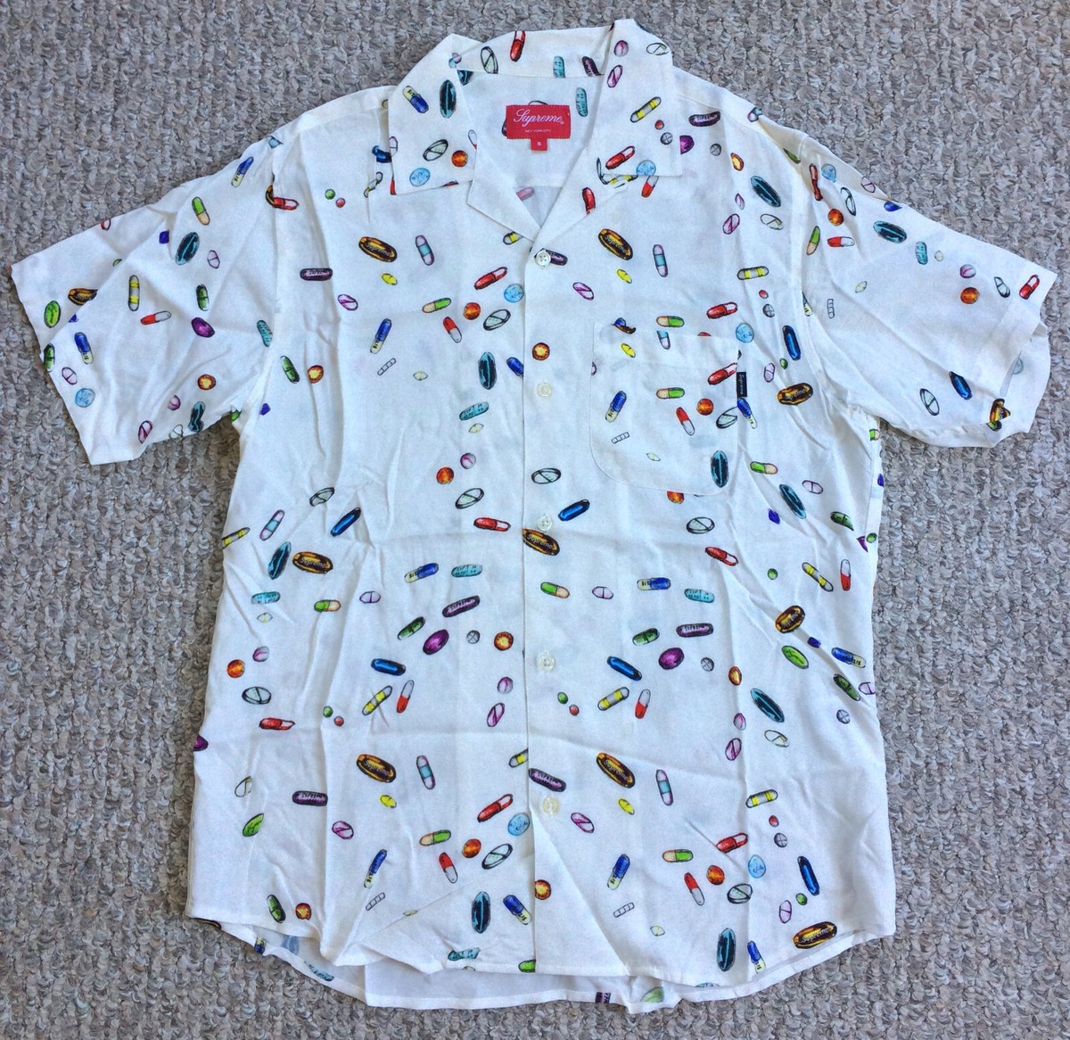 S/S 2017 Supreme Pills Rayon Shirt size small | eBay S/S 2017 Supreme Pills Rayon Shirt size small | eBay