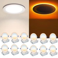 6 Inch LED Recessed Ceiling Light, 2700K/3000K/3500K/4000K/5000K 5CCT , US Ship