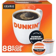 Dunkin' Single-Serve Coffee K-Cup®, Dark Roast, Carton of 4 Boxes of 22