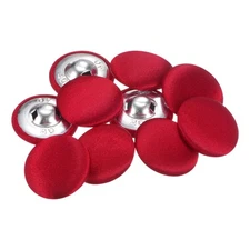 10pcs 25mm Fabric Cloth Covered with Metal Shank Round Buttons Red