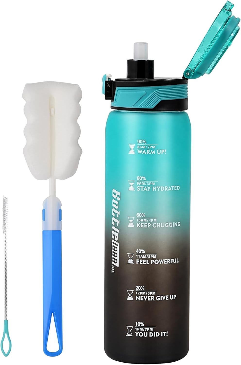 1L Water Bottle with Straw,Sports Drinks Bottle Leakproof,1 Litre Water Bottles