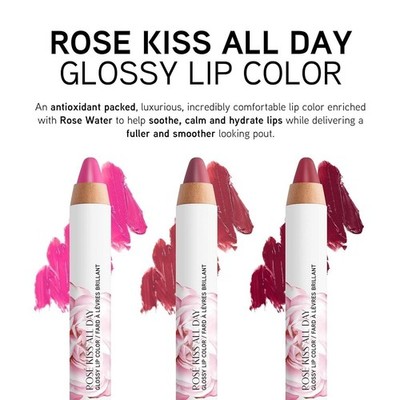Physicians Formula Rosé Kiss All Day Glossy Lipstick Lip Color Makeup, Red...