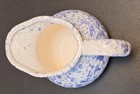Vintage Blue White Speckled Spongeware Pitcher Creamer Small 4" Glazed — photo 2