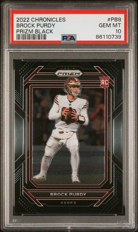 2022 Panini Chronicles Prizm Black Brock Purdy #PB-8 (RC) PSA 10 Rare 49ers SP