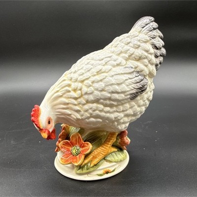 Fitz and Floyd Chanteclair Chicken Figurine Ceramic Floral Base