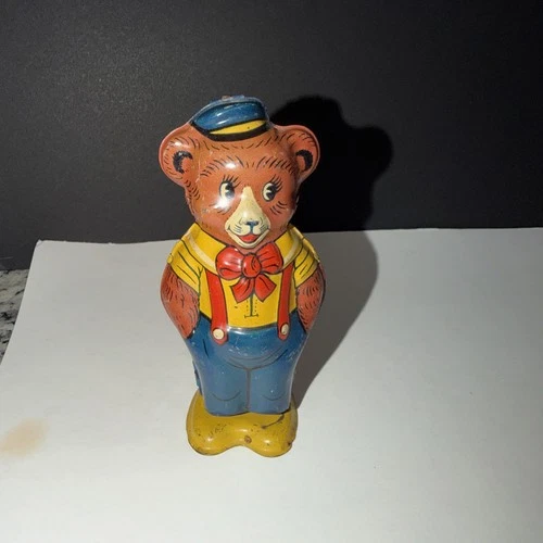 Vintage J Chein Tin Litho Wind Up Bear * Working *