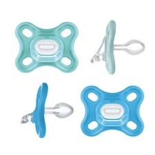 Comfort Baby Pacifier, 100 Lightweight Silicone, 0 - 3 Months, Boy Pack of 4